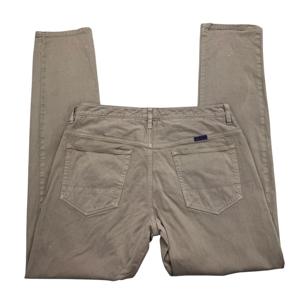Untuckit Jeans Mens 32x34 Beige Denim Straight Fit Stretch Flat Front 5 Pocket